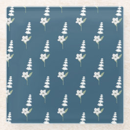 Bohemisches botanisches Muster für Navy-Floral Glasuntersetzer