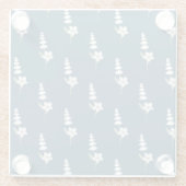 Bohemisches botanisches Muster für Navy-Floral Glasuntersetzer (Rückseite)