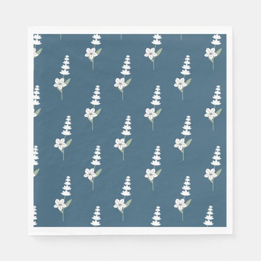 Bohemisches botanisches Muster für Navy-Floral Serviette (Vorderseite)