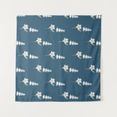 Bohemisches botanisches Muster für Navy-Floral Wandteppich (Vorderseite (Horizontal))