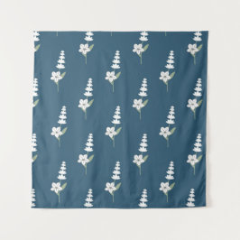 Bohemisches botanisches Muster für Navy-Floral Wandteppich