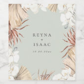 Bohemisches botanisches Personalisiert Weinetikett (Einzelnes Label)