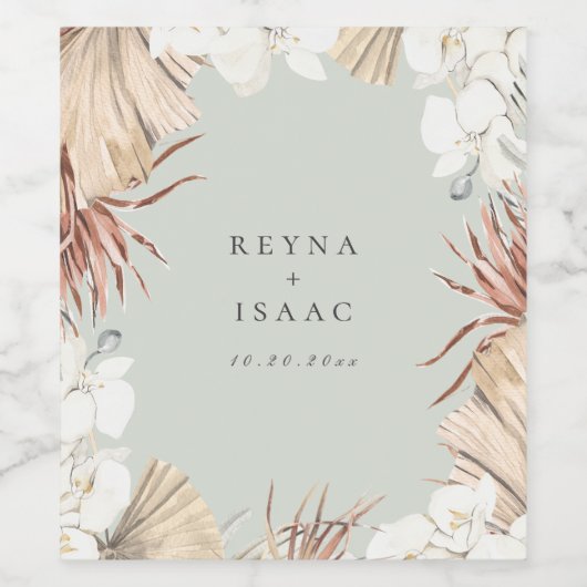 Bohemisches botanisches Personalisiert Weinetikett (Einzelnes Label)