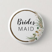 Bohemisches Brautparty Button Bridesmaid (Vorderseite)