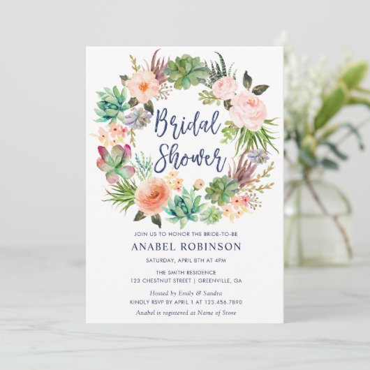 Bohemisches Brautparty für Wasserfarben Einladung (Stehend Vorderseite)