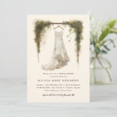 Bohemisches Brautparty im Wasserfarbenwald Einladung (Stehend Vorderseite)