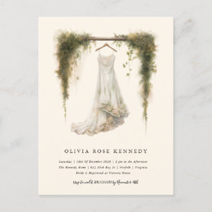 Bohemisches Brautparty im Wasserfarbenwald Postkarte