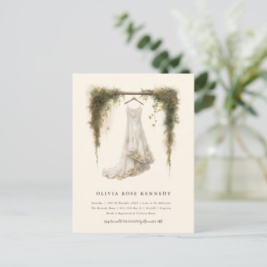 Bohemisches Brautparty im Wasserfarbenwald Postkarte (Stehend Vorderseite)