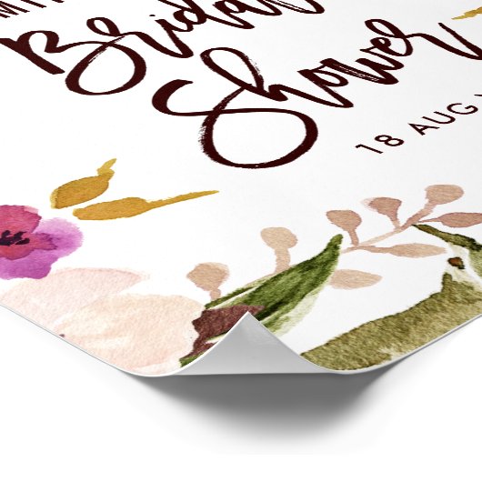 Bohemisches Brautparty mit Blumenkranz Poster (Ecke)