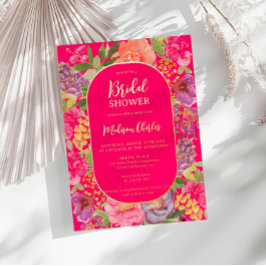 Bohemisches Brautparty mit Blumenschrift Folieneinladung