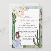 Bohemisches Cactus Desert Floral Brautparty Invita Einladung (Vorderseite)