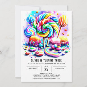 Bohemisches Candyland Printable Birthday Einladung