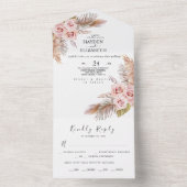 Bohemisches Chic in einer Hochzeit Einladende Beil All In One Einladung (Innen Boden)