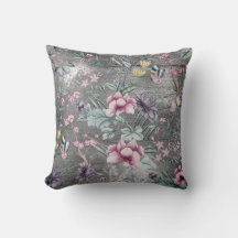 Bohemisches Chinoiserie Aquamarin Butterfly Grau G