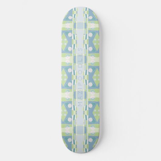 Bohemisches Chintz 20 Pastellgrün Skateboard (Vorderseite)