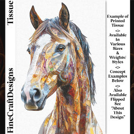 Bohemisches Collage Horse Portrait DE9L Decoupage Seidenpapier