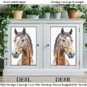 Bohemisches Collage Horse Portrait DE9R Decoupage Seidenpapier