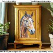 Bohemisches Collage Horse Portrait DE9R Decoupage Seidenpapier