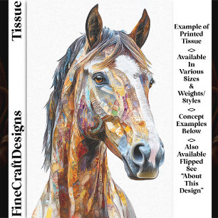 Bohemisches Collage Horse Portrait DE9R Decoupage Seidenpapier