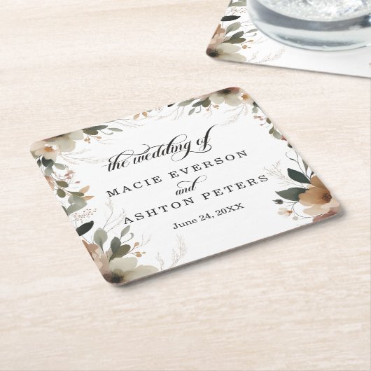 Bohemisches Cotattecore-Blumenzellenbild Rechteckiger Pappuntersetzer (angewinkelt)