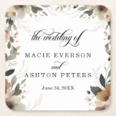 Bohemisches Cotattecore-Blumenzellenbild Rechteckiger Pappuntersetzer (Vorderseite)