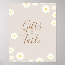 Bohemisches Daisy Floral Baby Duschgeschenke Tafel Poster