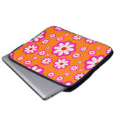 Bohemisches Daisy-Muster Rosa und orangefarbenes R Laptopschutzhülle (Vorne Knopf)