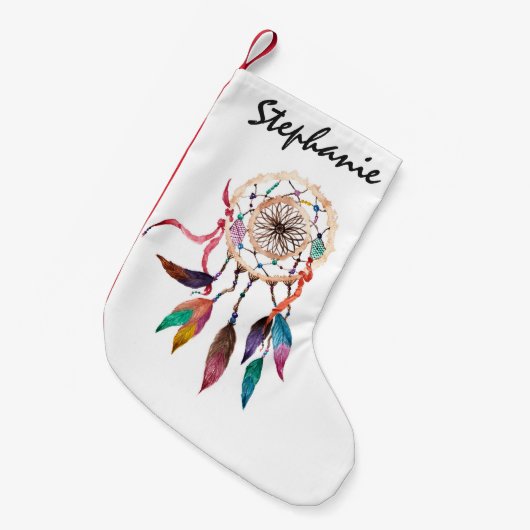 Bohemisches Dreamcatcher in der vibrierenden Kleiner Weihnachtsstrumpf (Vorderansicht (hängend))