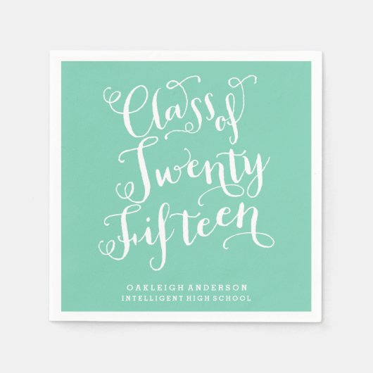 Bohemisches Drehbuch in Sea Foam | Klasse 2015 Serviette (Vorderseite)
