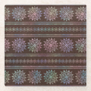 Bohemisches Einhornmuster Glasuntersetzer