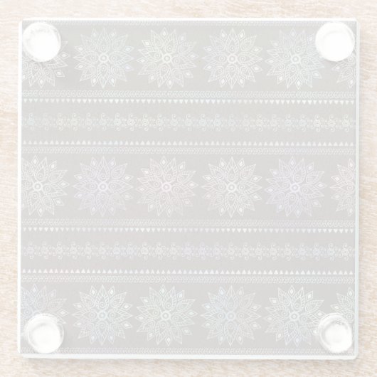 Bohemisches Einhornmuster Glasuntersetzer (Rückseite)