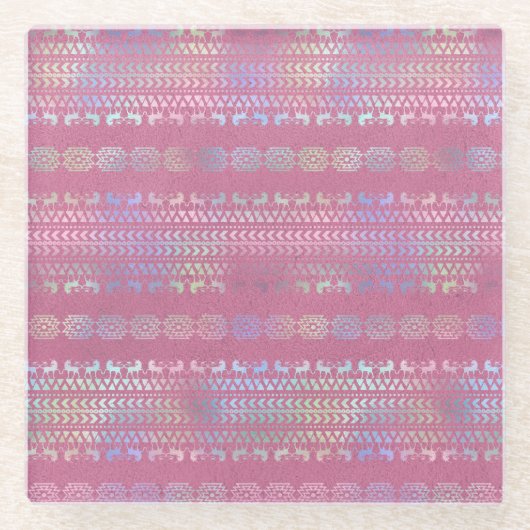 Bohemisches Einhornmuster Glasuntersetzer (Vorderseite)