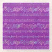 Bohemisches Einhornmuster Glasuntersetzer (Vorderseite)