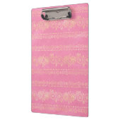 Bohemisches Einhornmuster in Rosa und Gold Klemmbrett (Links)