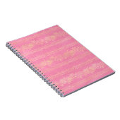 Bohemisches Einhornmuster in Rosa und Gold Notizblock (Rechte Seite)