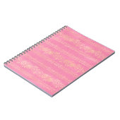 Bohemisches Einhornmuster in Rosa und Gold Notizblock (Linke Seite)