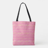 Bohemisches Einhornmuster in Rosa und Gold Tasche (Rückseite)