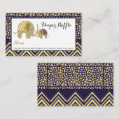 Bohemisches Elephant Baby Showdiaper Raffle Ticket Begleitkarte (Vorne/Hinten)