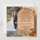 Bohemisches Fall QR Code Foto nach Hochzeit Einladung (Vorderseite)