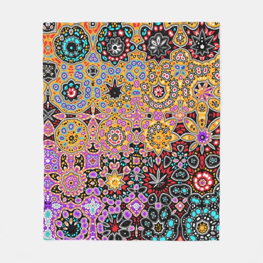 Bohemisches Fantasy Boho Klimt Jewel Pattern Fleecedecke (Vorderseite)