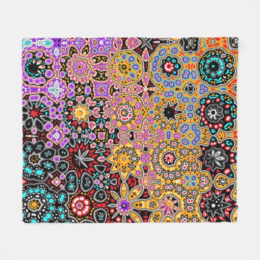 Bohemisches Fantasy Boho Klimt Jewel Pattern Fleecedecke (Vorderseite (Horizontal))