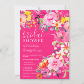 Bohemisches, fett blühendes Aquarell Neonfarben Br Einladung (Vorderseite)