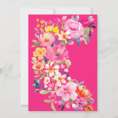Bohemisches, fett blühendes Aquarell Neonfarben Br Einladung (Rückseite)
