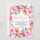 Bohemisches, fett geblümtes Brautparty Dankeskarte (Vorderseite)