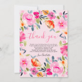 Bohemisches, fett geblümtes Brautparty Dankeskarte (Vorderseite)