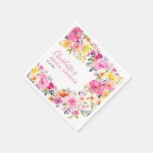 Bohemisches, fett geblümtes Brautparty Serviette (Ecke)