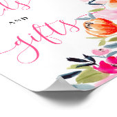 Bohemisches, fett geblümtes Brautschild Poster (Ecke)