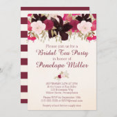 Bohemisches florales Brautparty Tee Party Einladun Einladung (Vorne/Hinten)