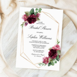 Bohemisches florales Burgundy-Brautparty Einladung