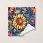 Bohemisches florales Dreamscape Badhandtuch Set (Waschlappen)
